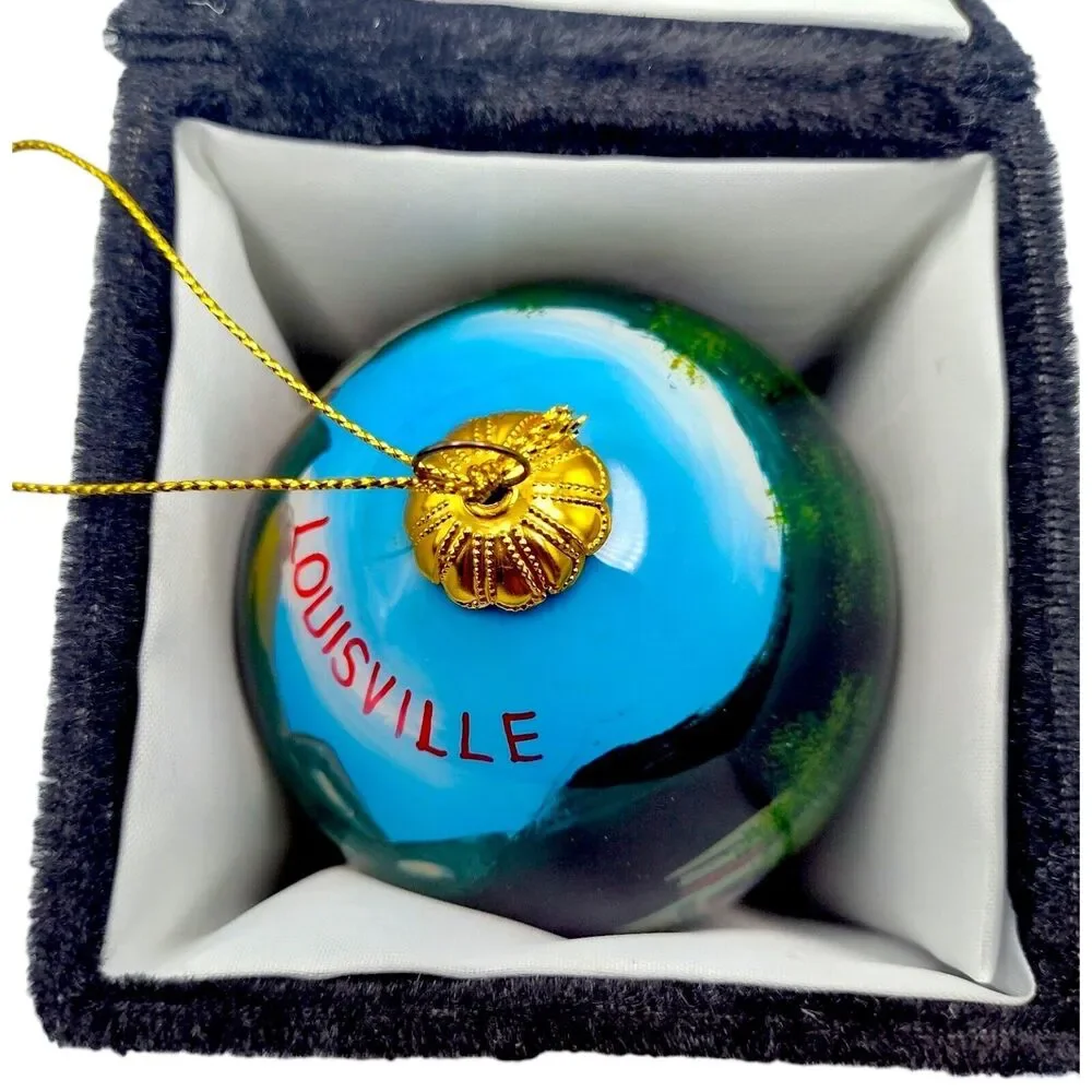 Vintage Louisville Reverse Painted Blown Glass Ball Ornament Art Studio Company - Picture 7 of 16